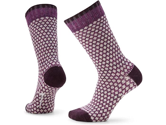 () X}[gE[ fB[X GufC |bvR[ |J hbg N[ \bNX Smartwool women Smartwool Everyday Popcorn Polka Dot Crew Socks Twilight Blue