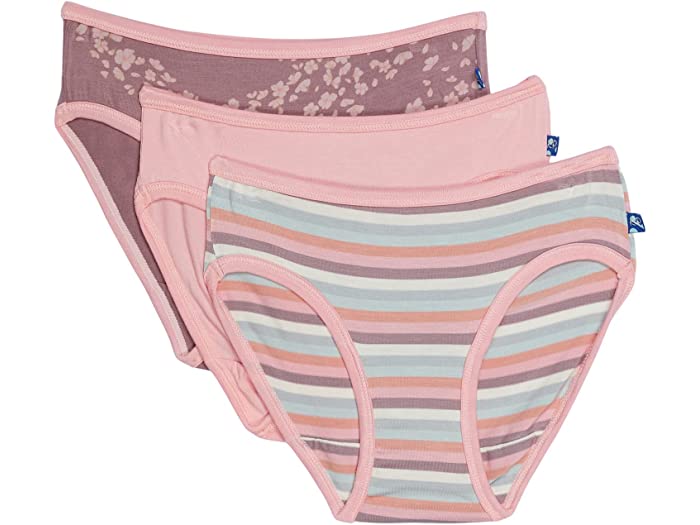 (取寄) キッキー パンツ キッズ ガールズ プリント アンダーウェア セット 3パック (ビッグ キッズ) Kickee Pants Kids girls Print Underwear Set 3-Pack (Big Kids) Elderberry Sakura Wind/Lotus/Spring Bloom Stripe