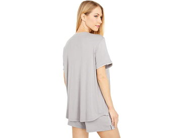 (取寄) ベアフットドリームス レディース ラグゼ ミルク ジャージ Pj トップ アンド ボクサー セット Barefoot Dreams women Luxe Milk Jersey PJ Top and Boxer Set Pewter