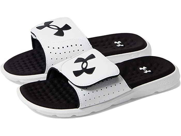 (取寄) アンダーアーマー サンダル キッズ ボーイズ イグナイト 7 スライド Under Armour Kids boys Ignite 7 Slide (Little Kid/Big Kid) White/White/Black 1