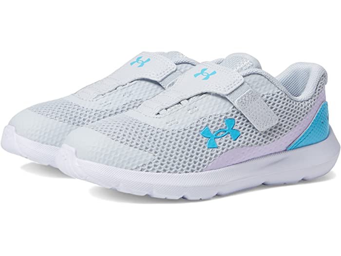 () A_[A[}[ V[Y LbY T[W 3 AC (gh[) Under Armour Kids girls Surge 3 AC (Toddler) Halo Gray/Nebula Purple/Blue Surf