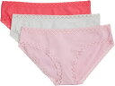 () ig fB[X uX Rbg K[ u[t 3-pbN Natori women Natori Bliss Cotton Girl Brief 3-Pack Hibiscus/Linen/Blossom