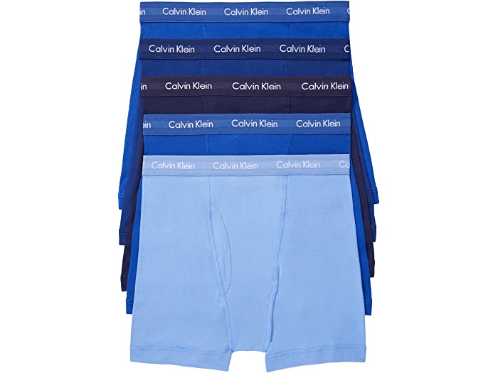 (取寄) カルバンクライン アンダーウェア メンズ コットン クラシックス 5 パック ボクサー ブリーフ Calvin Klein Underwear men Calvin Klein Underwear Cotton Classics 5 pack Boxer Brief Periwinkle/Marazine Blue/Dark Night/Evening Blue