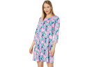 () [ sbc@[ fB[X VrA hX Upf 50+ Lilly Pulitzer women Lilly Pulitzer Silvia Dress UPF 50+ Oyster Bay Navy Shroom with A View