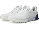 (取寄) エコー ゴルフ メンズ S-スリー ボア ゴア-テックス ウォータープルーフ ゴルフ ハイブリット ECCO Golf men ECCO Golf S-Three Boa GORE-TEX Waterproof Golf Hybrid White/Blue Depths/Bright White Cow Leather その1