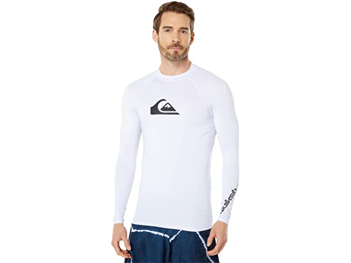 (取寄) クイックシルバー メンズ オール タイム ロング スリーブ ラッシュガード Quiksilver men All Time Long Sleeve Rashguard White 1