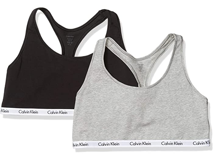 (取寄) カルバンクライン レディース ウィメンズ カルーセル ロゴ ブラレット Calvin Klein women Calvin Klein Women's Carousel Logo Bralette Black/Grey Heather