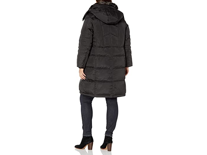 (取寄)ウィメンズプラス-サイズミッド-レンクスカラーダウンコートウィズフードLondonFogWomensPlus-SizeMid-LengthFaux-FurCollarDownCoatwithHoodBlack