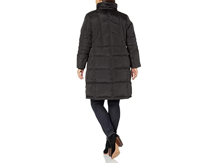 (取寄)ウィメンズプラス-サイズミッド-レンクスカラーダウンコートウィズフードLondonFogWomensPlus-SizeMid-LengthFaux-FurCollarDownCoatwithHoodBlack