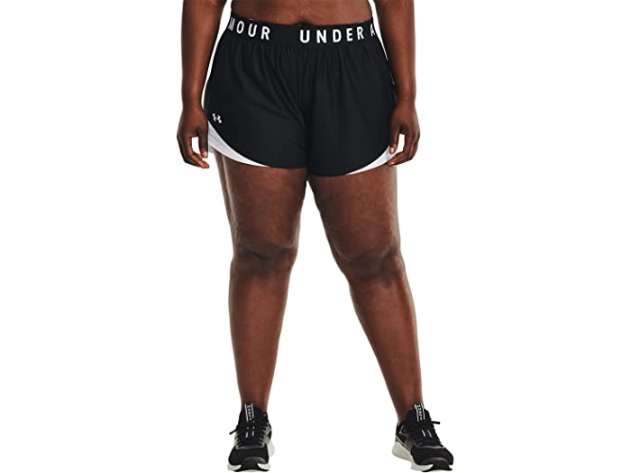 (取寄) アンダーアーマー レディース プラス サイズ プレイ アップ 3.0 ショーツ Under Armour women Plus Size Play Up 3.0 Shorts Black/White 1