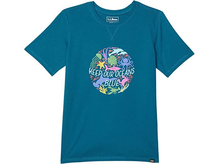 () 륨ӡ å ˥å Ⱦµ T L.L.Bean kids L.L.Bean Organic Short Sleeve Tee (Big Kids) Deep Turquoise Oceans