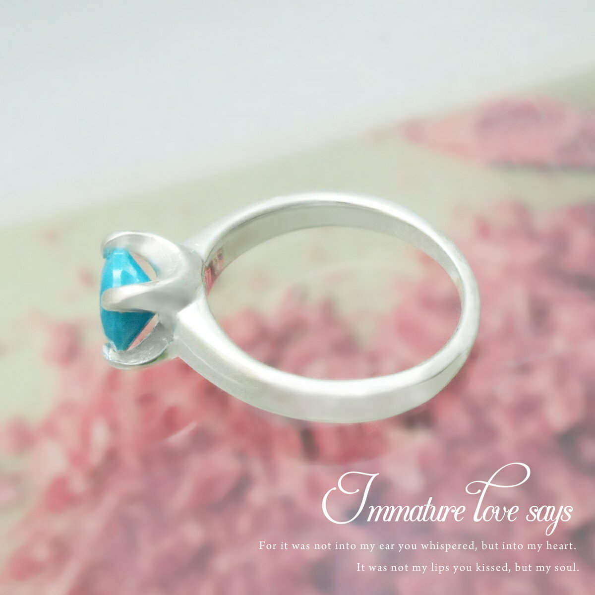 ベビーリング イミテーションターコイズ トルコ石 ネックレス シルバー925 ビッグ ペンダントトップ