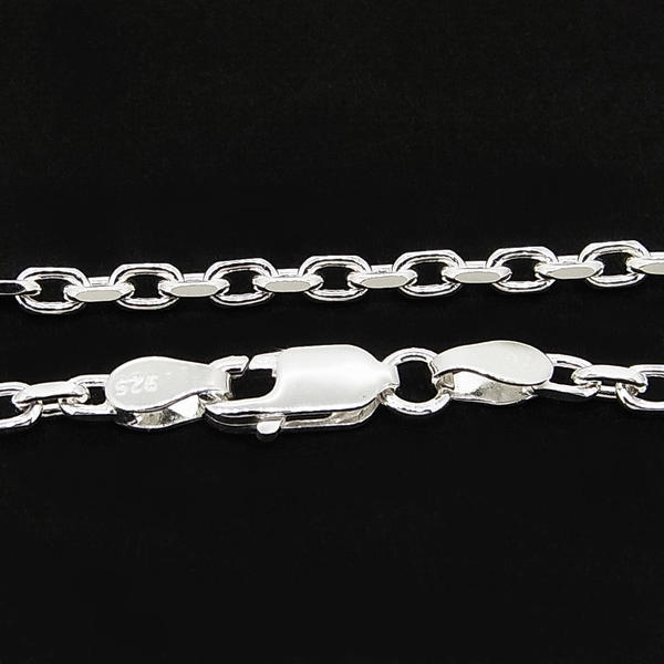 あずきチェーン シルバー 925 チェーン アズキチェーン 2面カット 小豆チェーン 2.2mm 長さ40cm鎖 ネックレス メンズ レディース 送料無料 fo...