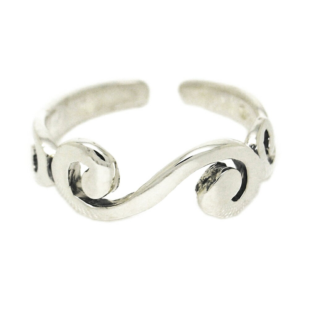 トゥリング トゥーリング シルバー925 波ウェーブ 足指用 トーリング 足の指輪 足指リング 基本7号サイズフリー 送料無料 シンプル 2 メンズ レディース...