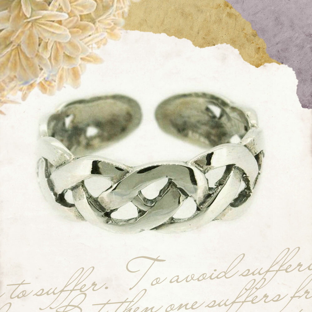 トゥ リング トゥー リング シルバー 925 編みこみデザイン 足指用 トー リング 足の指輪 足指 リング 基本7号サイズフリー 送料無料 フリーサイズfo...