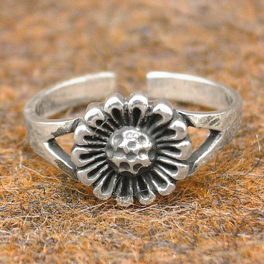 トゥ リング トゥー リング シルバー 925 ひまわり 花 サンフラワー レディース 足指用 トー リング 足の指輪 足指 リング 基本0号サイズフリー ピン...