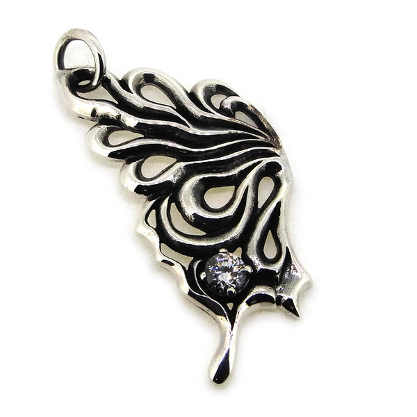 キュービックジルコニア バタフライ 蝶 羽根 ネックレス ペンダントトップ メンズ シルバー925 送料無料 レディース シンプル 2 メンズ レディース ホワイトデー お返し 可愛い おしゃれ プレゼント ギフト 男性 女性 記念日 誕生日プレゼント 友達 お揃い 子