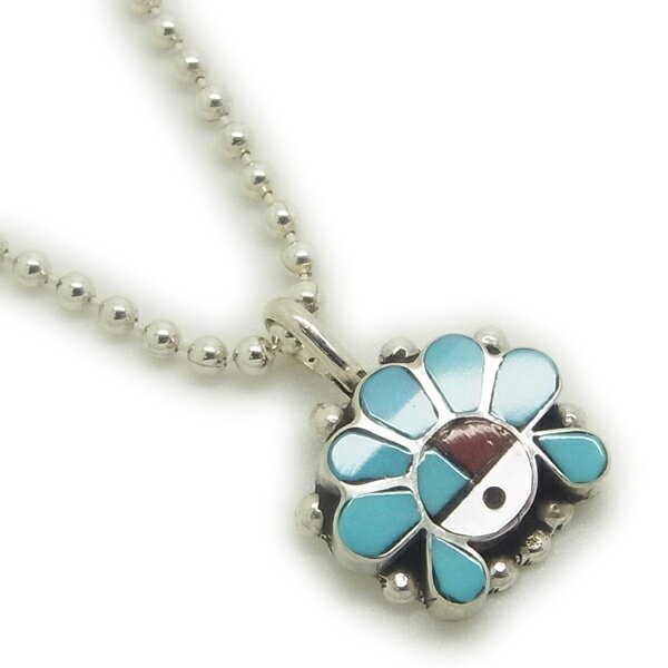 シルバー925 インディアンジュエリーターコイズ トルコ石 ペンダントトップ ネックレス 送料無料 あす楽対応_関東 シンプル 2 メンズ レディース ホワイト...