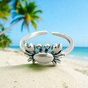 蟹 カニ フリー サイズ リング ピンキー トゥーリング 指輪 シルバー 925 かに crab 足指 小指 トー 足の指輪 足指リング 送料無料 レディース ...