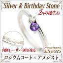 アメジスト シルバー 925 シルバーリング 指輪 ツインストーンリング ロジウムコーティング 内側刻印 2月誕生石 送料無料 fourm クリスマス 母の日 ...