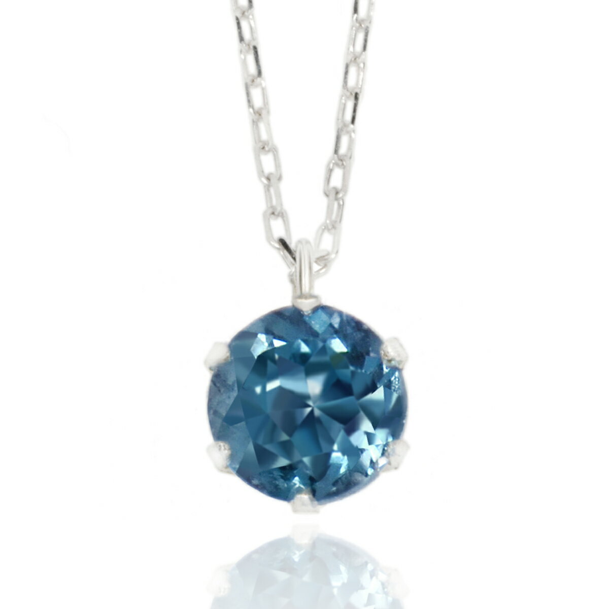 乐天商城 - ロンドン ブルートパーズ ネックレス 11月 誕生石 K10 ホワイトゴールド ビキニスタイル 6mm 送料無料 アズキ 小豆チェーン ベネチアンチェーン ボールチェーン fourm クリスマス 母の日 レディース メンズ 男性 女性 ラッピング