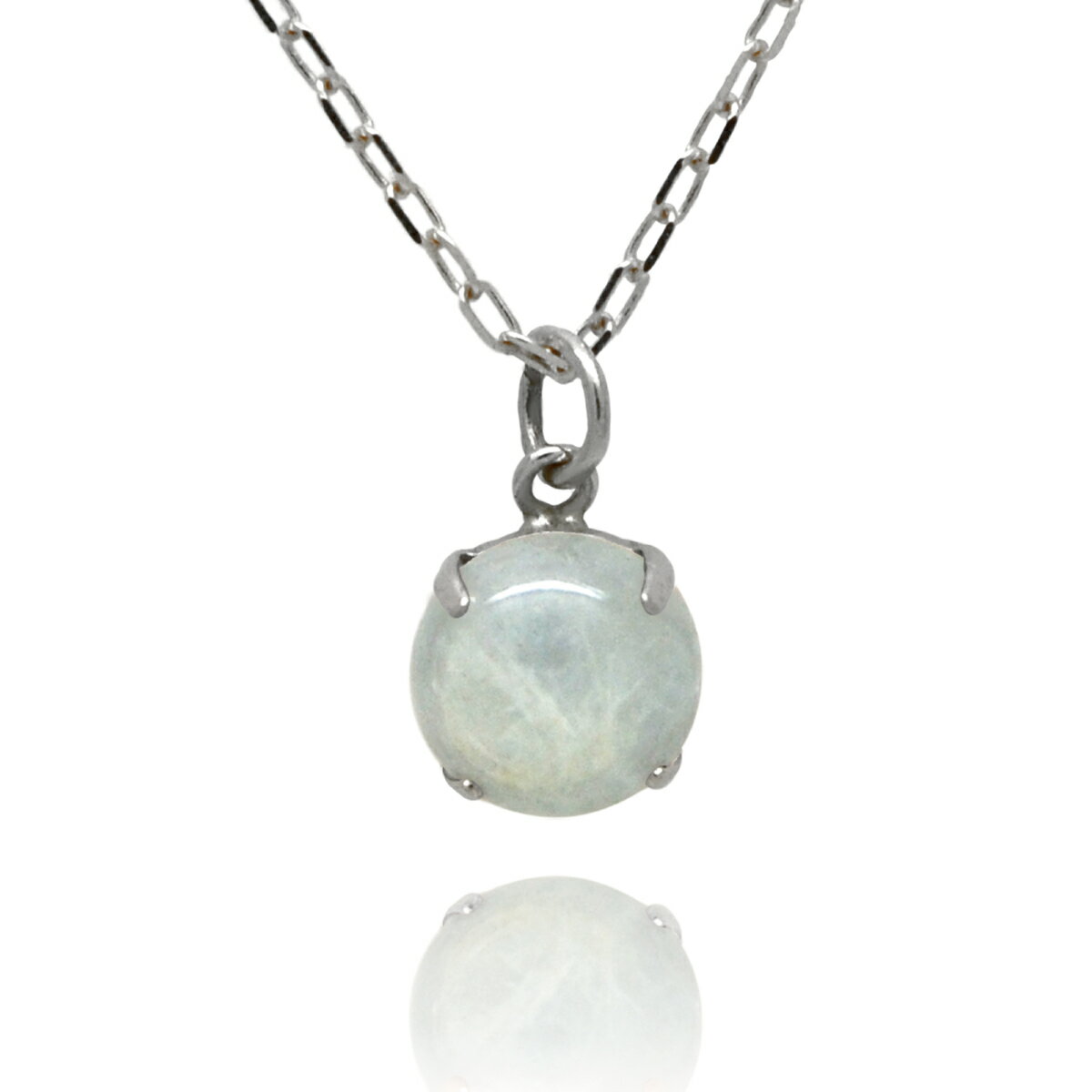 Aquamarine - ミルキーアクアマリン ネックレス プラチナ900 Pt900 5mm カボション ペンダントトップ 3月 誕生石 カボッション 送料無料 fourm クリスマス 母の日 レディース メンズ 男性 女性 ラッピング 包装 袋 誕生日 プレゼント ケース 箱 華奢 可愛