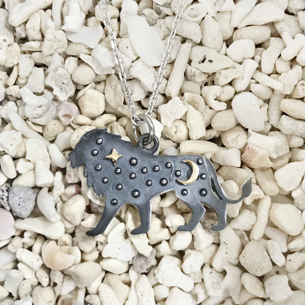 ライオン らいおん ネックレス ペンダント トップ 送料無料 星空 レディース メンズ シルバー925 かわいい オシャレ シンプル
