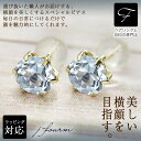 アクアマリン ピアス 薄型6本爪 5mm K10 イエローゴールド 3月 誕生石クリスマス ギフト Xmas レディース メンズ 男性 女性 ラッピング 包装 ...