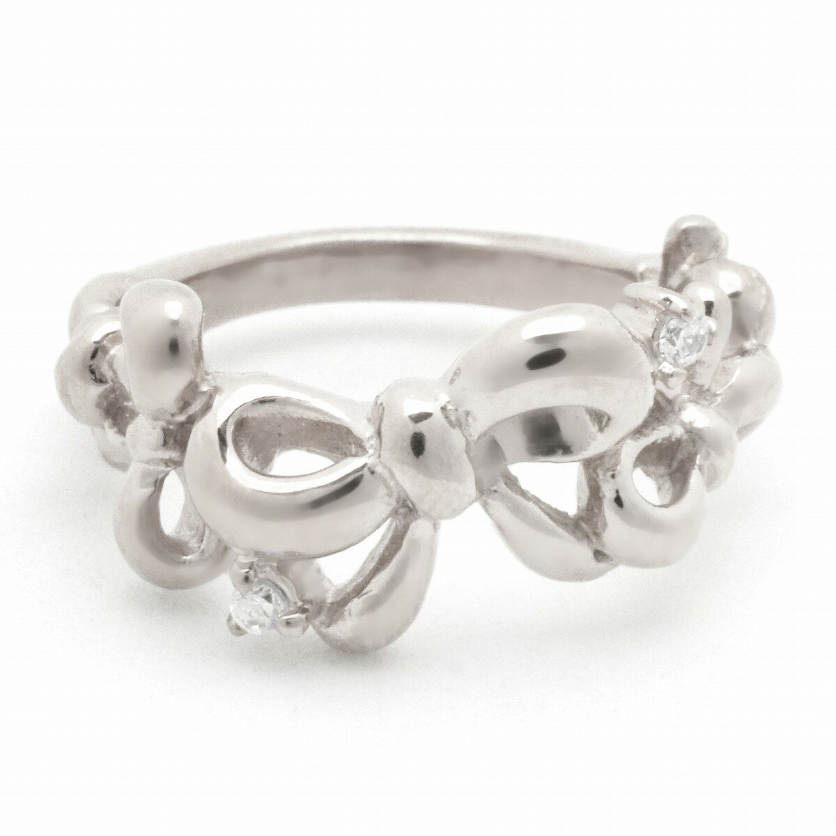 キュービックジルコニア リング シルバー 925 シルバー ピンキー リボン シルバー ピンキー 送料無料 指輪 fourm クリスマス ギフト 母の日 レディ...