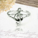 リング ピンキー リング レディース シルバー 925 音符 ト音記号 7号 9号 11号 13号 指輪 音楽 ご褒美 フリーサイズfourm クリスマス Xm...