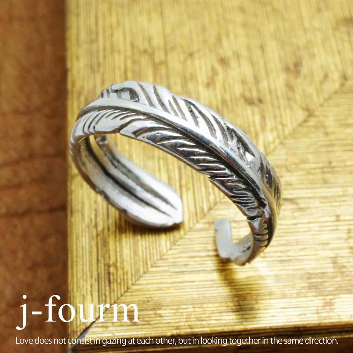 ペアリングと刻印の専門店 j-fourmのシルバー925 トゥリング トゥーリング フェザー リング 羽根 フリーサイズ ピンキーリングにも｜アングル2