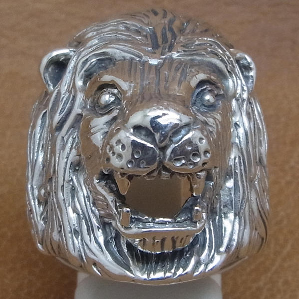 指輪 シルバー925シルバーリング ライオンリング 獅子シルバー シルバーアクセサリー メンズ15号 送料..