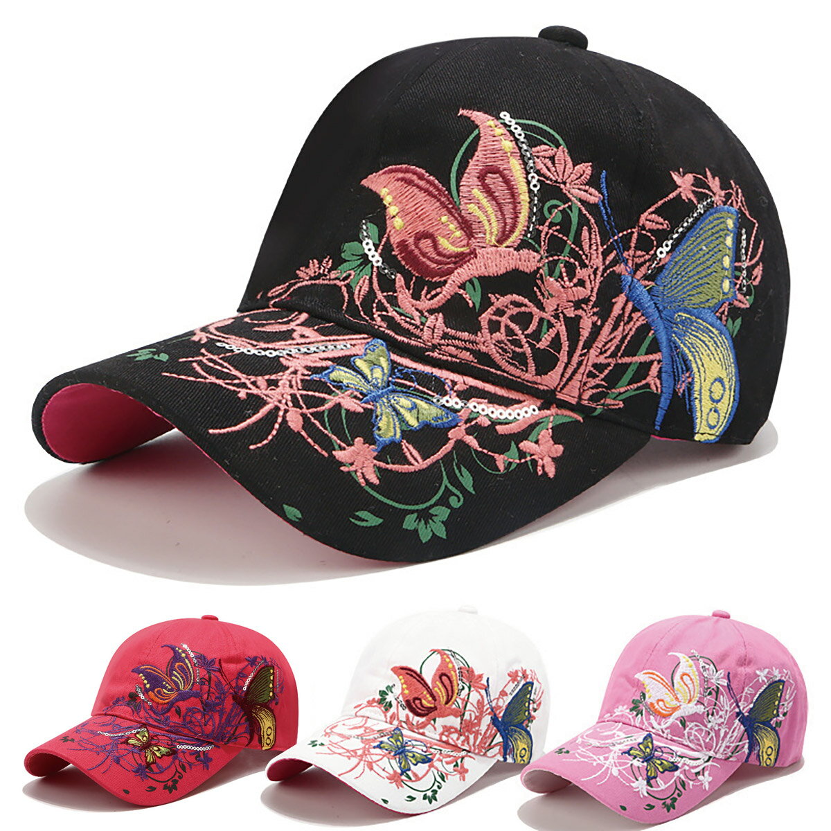キャップ 帽子 刺繍 レディース バタフライ 蝶々 おしゃれ かわいい キッズ 子供 大人 s-cap
