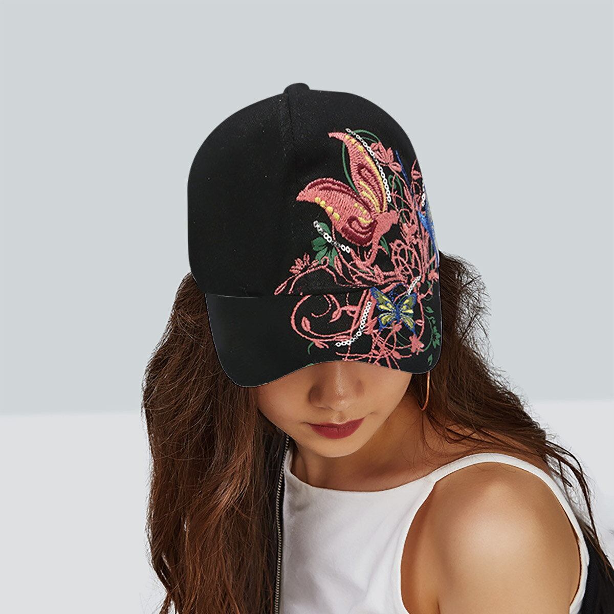キャップ 帽子 刺繍 レディース バタフライ 蝶々 おしゃれ かわいい キッズ 子供 大人 s-cap