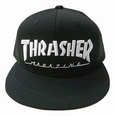 THRASHER スラッシャー 3D MAG LOGO マグロゴ 刺繍 メッシュ キャップ TRUCKER CAP 黒 ブラック