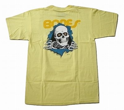 POWELL PERALTA パウエル RIPPER リッパー ノゾキボーンズ Tシャツ CORNSILK 黄 バナナ