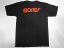 BONES ボーンズ SWISS TEXT BONES ロゴ Tシャツ 黒x赤　 ブラック