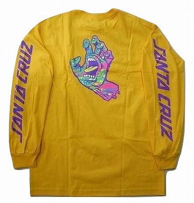 SANTA CRUZ サンタクルーズ SPILL HAND スピルハンド ロングスリーブ ロンT GOLD イエローゴールド