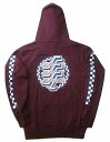 SANTACRUZ サンタクルーズ CHECK OGSC ZIP HOOD チェッカーSCロゴ ジッパーフードスウェット パーカー マルーン