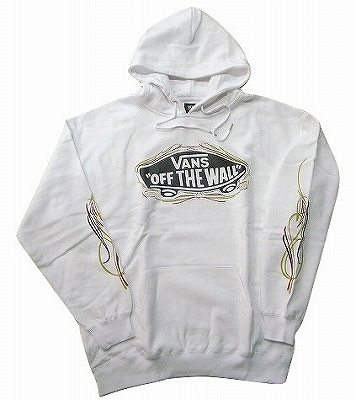 ヴァンズ パーカー メンズ VANS バンズ PIN STRIPE OTW HOODIE ピンストライプ オフザウォール プルオーバーフード スウェット パーカー 白