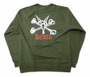 POWELL PERALTA パウエル RAT BONES CREW SWEAT ラットボーン クルーネック スウェット トレーナー ARMY アーミーグリーン