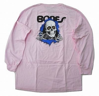 POWELL PERALTA パウエル RIPPER L/S リッパー ロングスリーブ ロンT ライトピンク