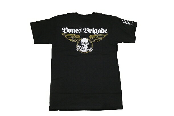 POWELL パウエル BONES BRIGADE ボーンズブリゲード ウイングリッパー Tシャツ 黒xゴールドx白