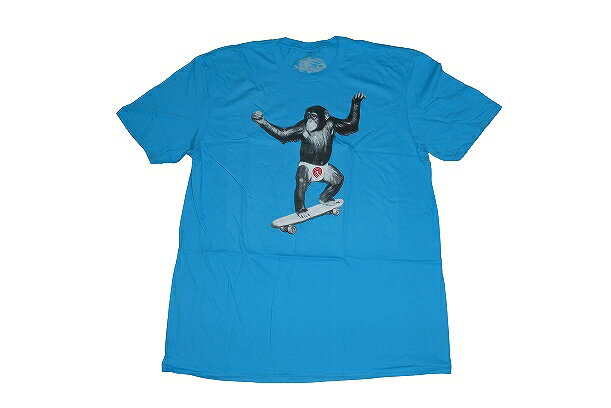 POWELL PERALTA パウエル 22AW SKATE CHIMP チンパンジー Tシャツ CARRIBEAN BLUE カリビアンブルー