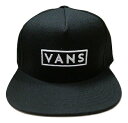 バンズ VANS バンズ EASY BOX LOGO SNAPBACK CAP ボックスロゴ スナップバック キャップ BLACK 黒 ブラック