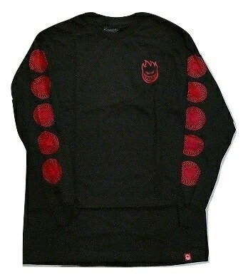 SPITFIRE スピットファイア STOCK BIGHEAD SWIRL ロングスリーブ ロンT 黒x赤 ブラックxレッド