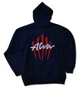 ALVA トニーアルバ TONY ALVA SCRATCH LOGO スクラッチロゴ ZIP HOOD ジッパーフードスウェット パーカー 紺 ネイビー