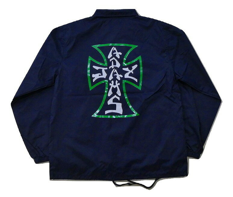 JAY ADAMS ジェイ・アダムス O.G CROSS オリジナルクロス ナイロン コーチジャケット NAVY ネイビー/グリーン 紺x緑x白