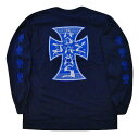 JAY ADAMS ジェイ アダムス BANDANA CROSS バンダナクロス ロングスリーブ ロンT NAVY ネイビー 紺