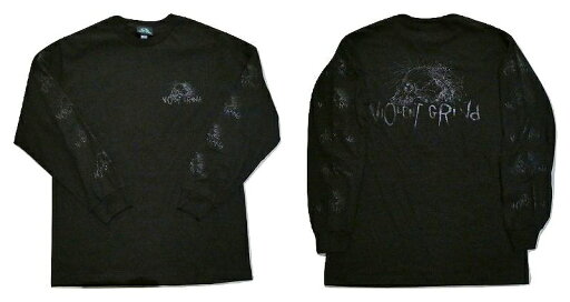VIOLENT GRIND バイオレントグラインド #2 小ロゴ バック 定番グラインドパス ロングスリーブ ロンT 黒x黒 ブラックアウト ブラックxブラックプリント VIOLENT GRIND バイオレントグラインド #2 小ロゴ バック 定番グラインドパス ロングスリーブ ロンT 黒x黒 ブラックアウト ブラックxブラックプリント
